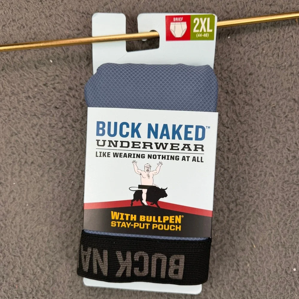 Duluth Trading Co Buck Naked Bullpen Briefs 2XL Blue Grey 70851 BMY Mens NEW
